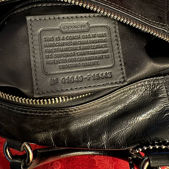 Coach Ashley Jacquard Black Satin Satchel Bag F15443 - 13”x7” - Picture 3 of 9